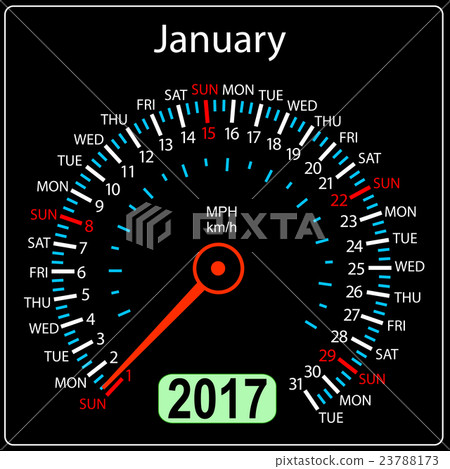 year 2017 calendar speedometer car in vector year 2017 calendar speedometer car in vector 23788173