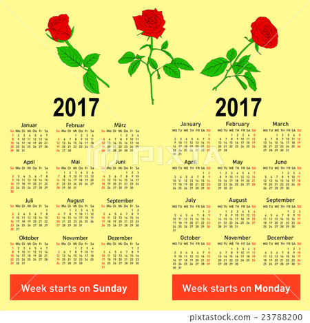 Stylish German calendar for 2017. Stylish German calendar for 2017. 23788200