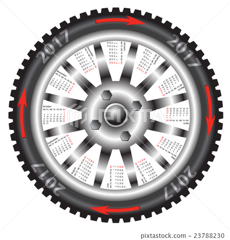 Calendar 2017 year wheel car Calendar 2017 year wheel car 23788230