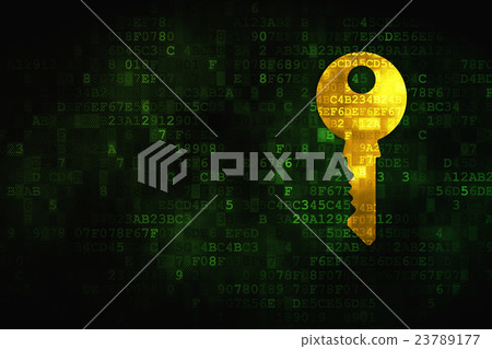 Security concept: Key on digital background Security concept: Key on digital background 23789177