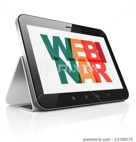 Learning concept: Tablet Computer with Webinar on 23789575