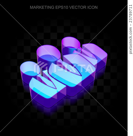 Marketing icon: 3d neon glowing Business People 23789711