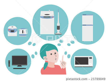 Illustration material Flat design thinking about home appliances Illustration material Flat design thinking about home appliances 23789849