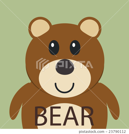 Cute brown bear cartoon flat icon avatar 23790112