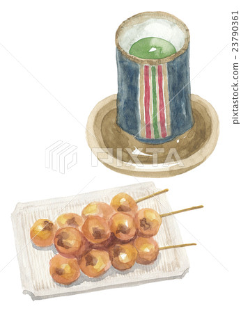 綠茶和日本甜點Mitarashi餃子 23790361