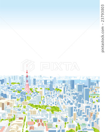 東京townscape例證概略的視圖 23793803