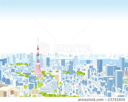 東京townscape例證概略的視圖 東京townscape例證概略的視圖 23793808