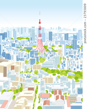 東京townscape例證概略的視圖 東京townscape例證概略的視圖 23793809