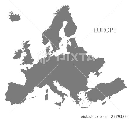 Europe Map grey Europe Map grey 23793884