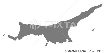 Northern Cyprus Map grey Northern Cyprus Map grey 23793948