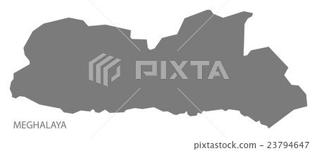 Meghalaya India Map grey 23794647