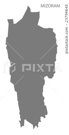 Mizoram India Map grey 23794648