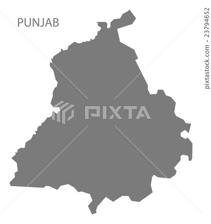 Punjab India Map grey Punjab India Map grey 23794652