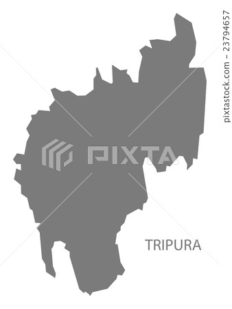 Tripura India Map grey 23794657