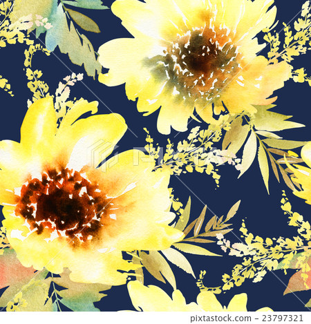 Sunflowers seamless pattern 23797321