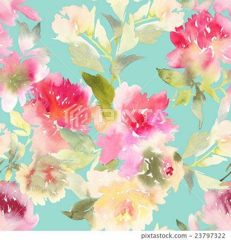 Peony seamless pattern 23797322