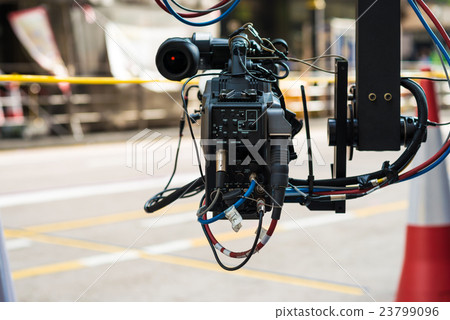 Close up of video camera on crain Close up of video camera on crain 23799096