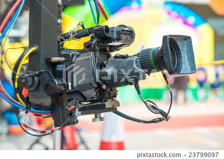 Close up of video camera on crain Close up of video camera on crain 23799097