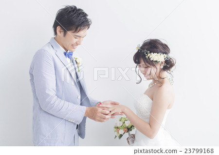 Bride and groom who exchanges rings 23799168