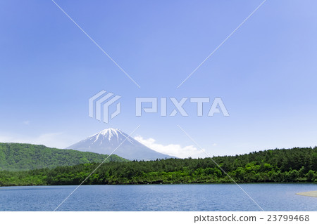 Mt. Fuji seen from the West Lake Mt. Fuji West Lake Copy Space 23799468