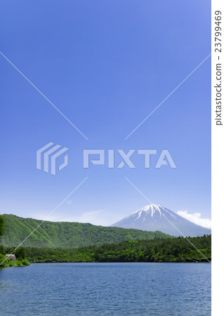 Mt. Fuji seen from the West Lake Mt. Fuji West Lake Copy Space 23799469