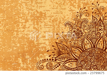 Floral Pattern on Wood Texture Floral Pattern on Wood Texture 23799675