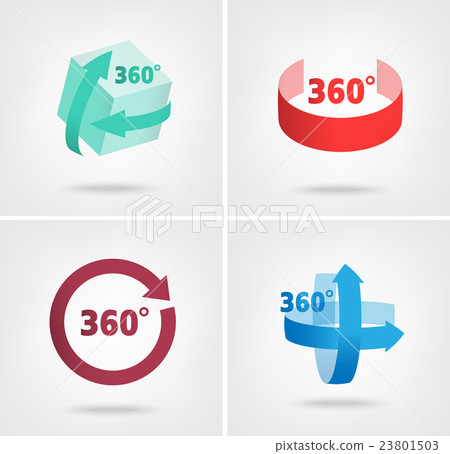 Angle 360 degrees sign icons 23801503