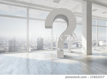 Big question mark sign . Mixed media Big question mark sign . Mixed media 23802037