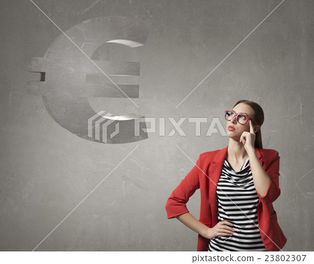 Woman with arms crossed on chest . Mixed media 23802307