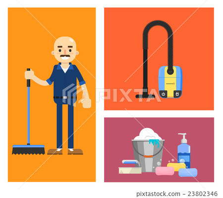 Cleaning icons set 23802346