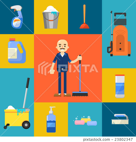 Cleaning icons set 23802347