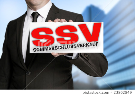 ssv sommerschlussverkauf (in german summer clearance sale) sign ssv sommerschlussverkauf (in german summer clearance sale) sign 23802849
