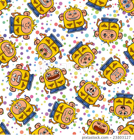 Cartoon Monsters Seamless 23803127