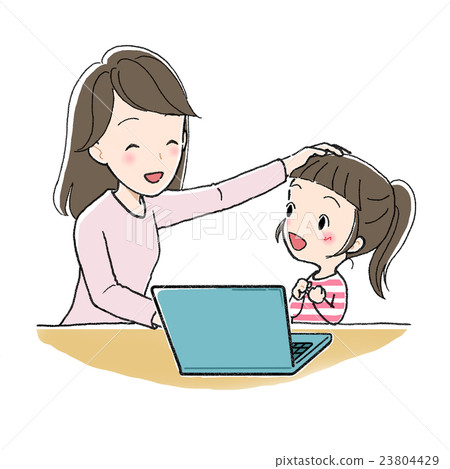 I learned a girl and a girl studying at a computer 23804429