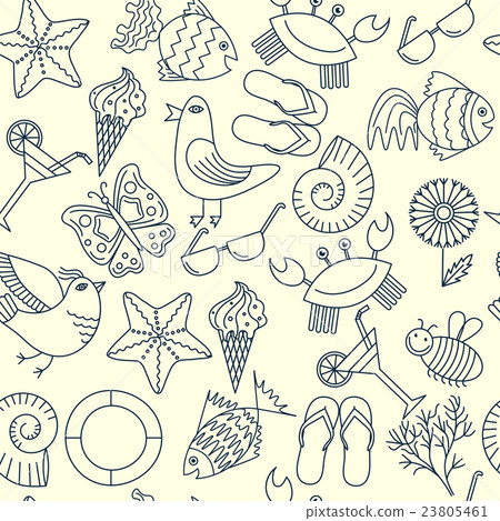 Vector seamless patterns for the summer theme 23805461