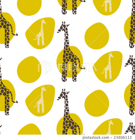 Giraffe vector seamless pattern. Safari animal. - Stock Illustration ...