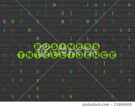Business concept: Business Intelligence on wall 23806669