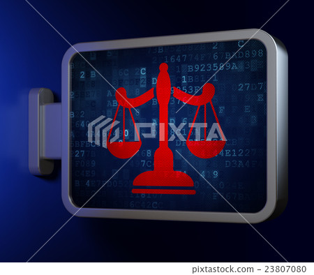 Law concept: Scales on billboard background Law concept: Scales on billboard background 23807080