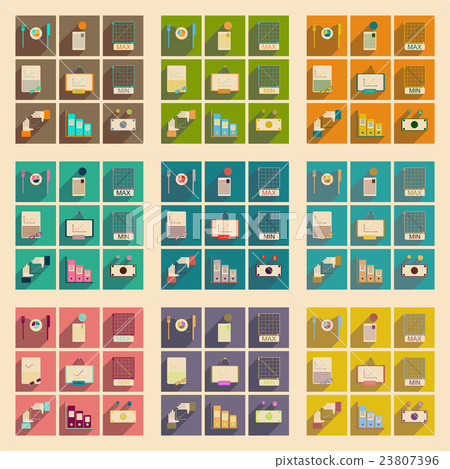 Concept of flat icons with long shadow - Stock Illustration [23807396 ...