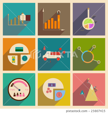 Concept of flat icons with long shadow - Stock Illustration [23807415 ...