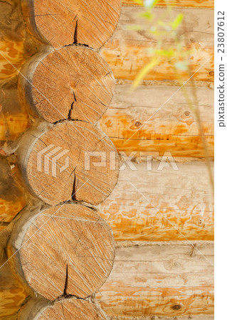Old wooden wall. Rough surface of the log. Old wooden wall. Rough surface of the log. 23807612