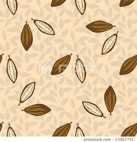 Cacao beans seamless pattern. Chocolate background - Stock Illustration ...