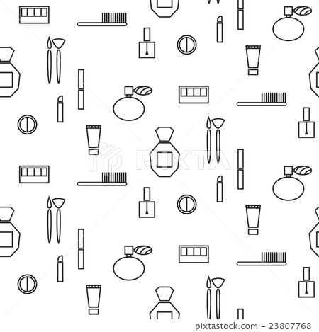 Makeup objects and products seamless pattern. 23807768
