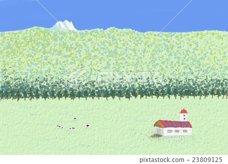 Hokkaido ranch scenery 23809125