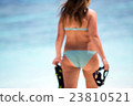 beautiful woman buttock on tropical beach 23810521