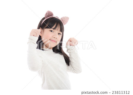 Portrait of beautiful Asian girl with cat ears 23811312
