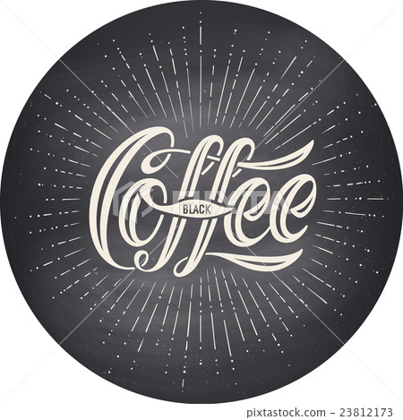 Hand-drawn lettering inscription Coffee Black on 23812173