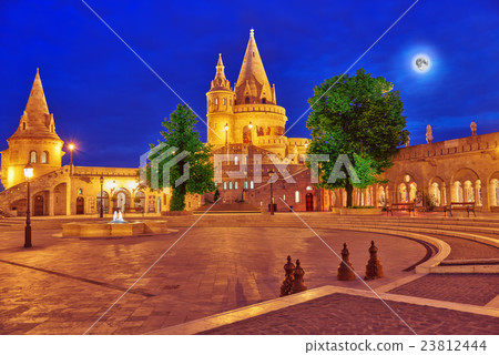 View on the Old Fisherman Bastion in Budapest. View on the Old Fisherman Bastion in Budapest. 23812444