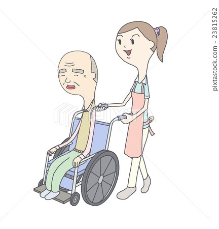 A Wheelchair Pushing A Wheelchair - Stock Illustration [23815262] - Pixta