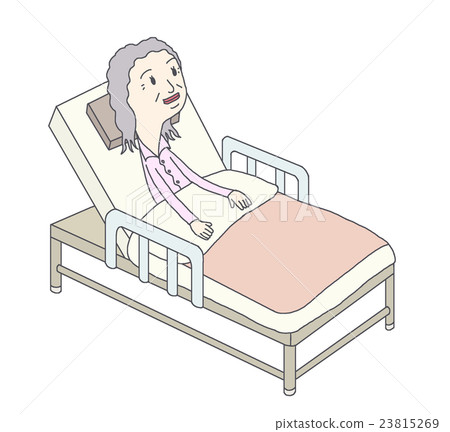 Old man in bed - Stock Illustration [23815269] - PIXTA